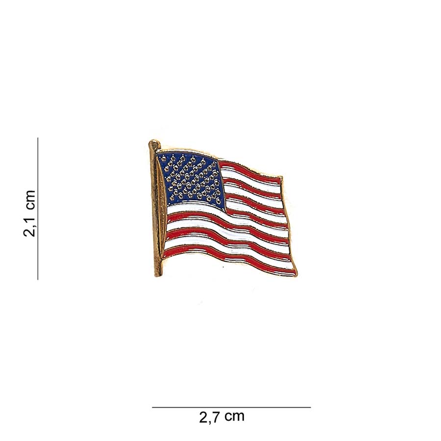 Odznak s vlajkou USA vlající střední 27 x 21 mm