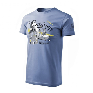 tričko s létající lodí PBY CATALINA modré