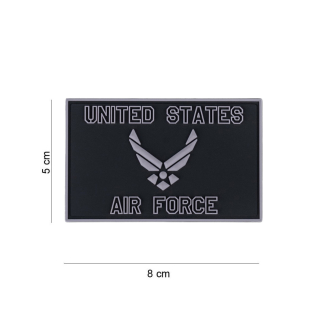 nášivka 3D PVC United States Air Force šedočerná