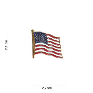 odznak s vlajkou USA vlající střední 27 x 21 mm